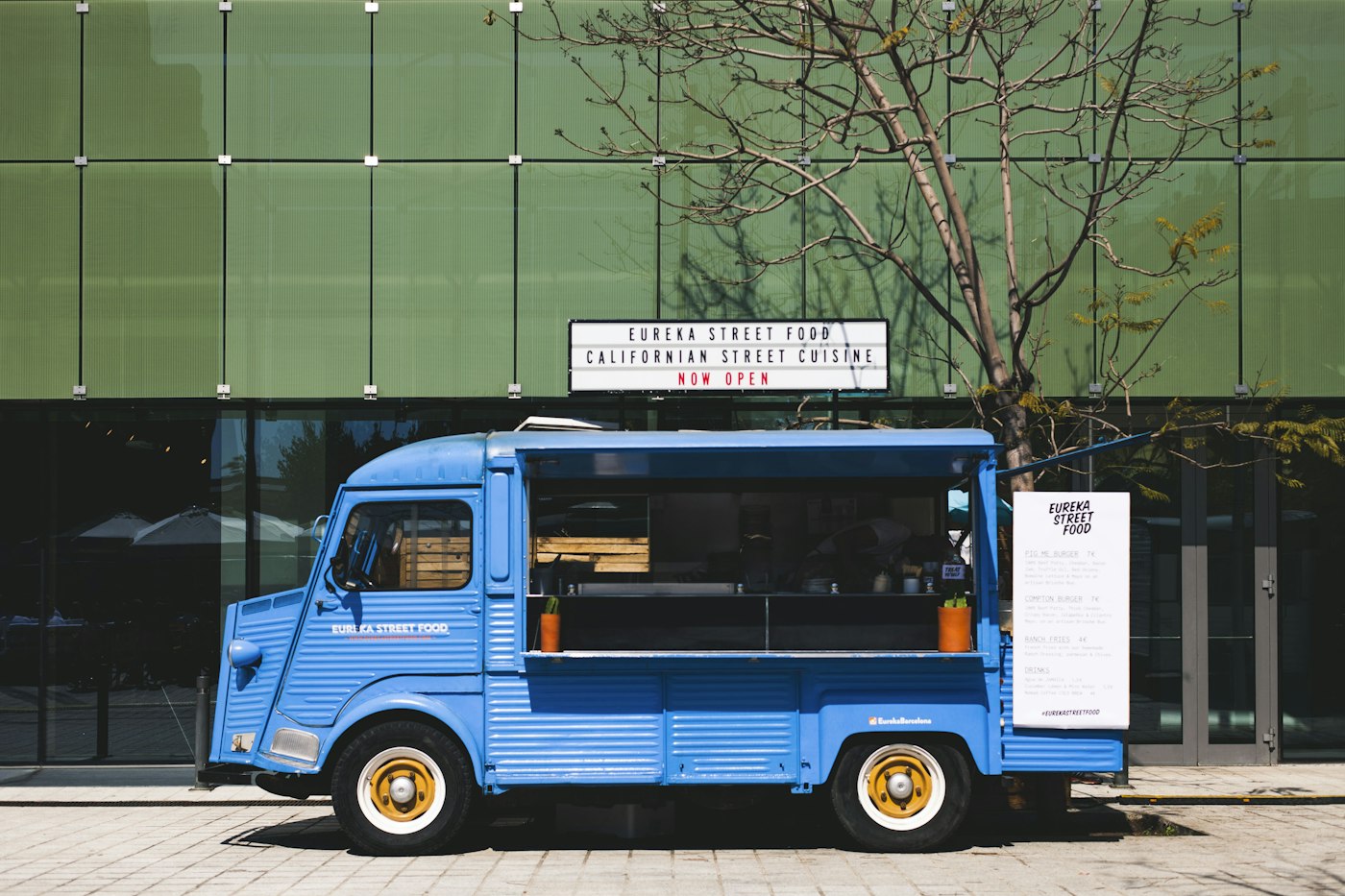 Food truck on a city street